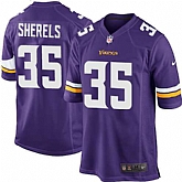 Nike Men & Women & Youth Vikings #35 Sherels Purple Team Color Game Jersey